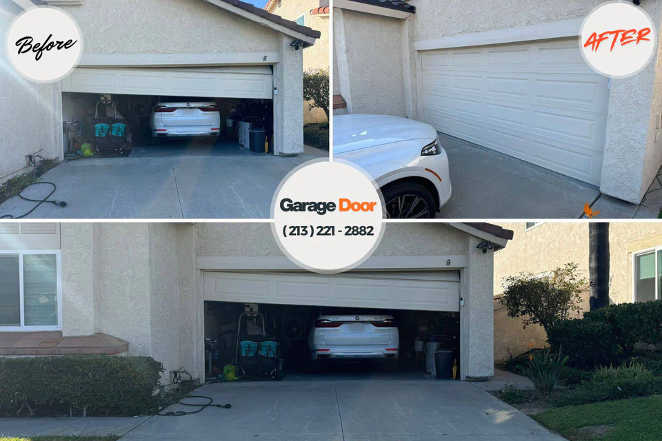 Before and after: garage door repair Lakeway, TX